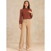 INSPIRE CHIC Women's Elegant Long Sleeve Ruffle Tie Neck Business Work Top - 2 of 4