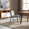 HomeRoots Gray and Black Upholstered Fabric And Metal Wing Back Dining Side Chair - 2 of 4