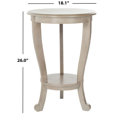 Vintage Grey Graceful Pine Round Side Table
