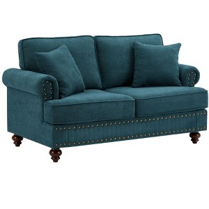 NicBex 60.83 Inch Chenille Sofa Couch,Love Seat Couch with 2 Throw Pillows for Living Room,Bedroom,Office,Apartment - 1 of 4