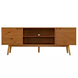 Solid Wood Mid-Century Modern TV Stand for TVs up to 80" - Saracina Home