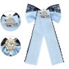 INSPIRE CHIC Women's Pre-Tied Ribbon Pin Collar Lace Trim with Rhinestone Brooch Ties - 3 of 4