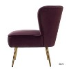 Quentin Velvet Accent Side Chair with Golden Metal Base | Karat Home - 4 of 4