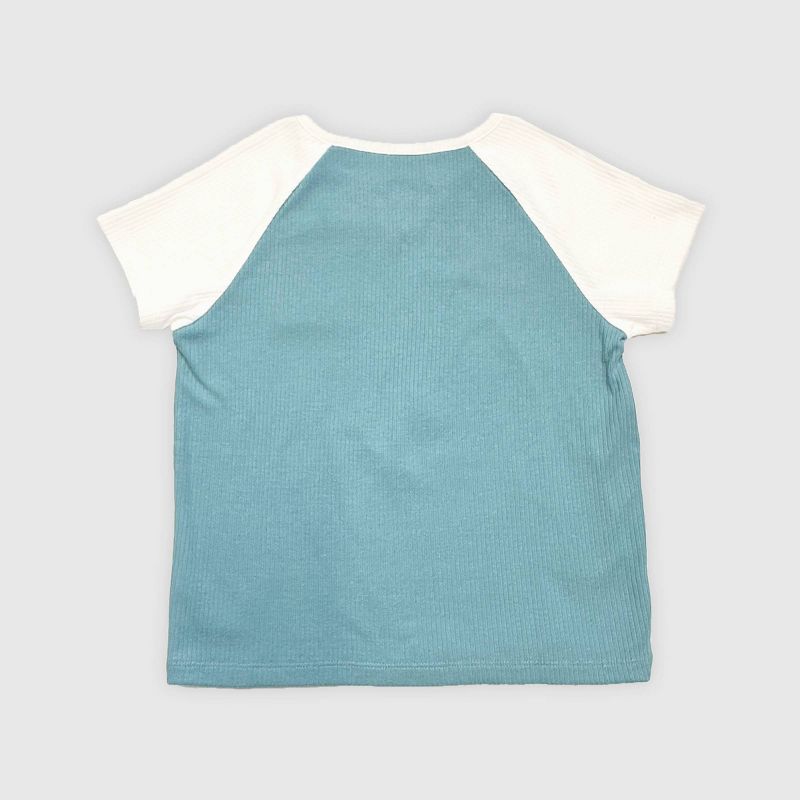 Girls&#39; Unicorn Academy Notch Cap Sleeve Graphic T-Shirt - Light Blue, 2 of 3
