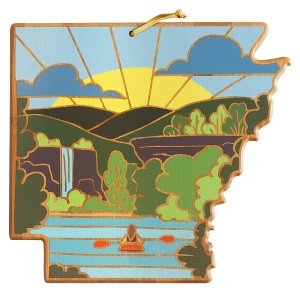 Totally Bamboo Arkansas Summer Stokes Cutting Board: Lightweight Bamboo, Multicolored, 12"x13", Hand Wash, 1-Year Warranty - 1 of 4