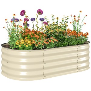 Outsunny Galvanized Raised Garden Bed Kit, Metal Planter Box with Safety Edging - 1 of 4