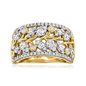 Ross-Simons 1.00 ct. t.w. Diamond Leaf Vine Ring in 14kt Yellow Gold - 1 of 4