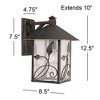 Franklin Iron Works French Garden Rustic Farmhouse Outdoor Wall Light Fixtures Set of 2 Bronze Metal 12 1/2" Clear Seedy Glass for Post Exterior - 4 of 4
