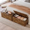 Storage Chest, 30 in /39.4 in/24.8 in/ Toy Chest with Lids, Wood Rattan Toy Box for Boys Girls with Safety Hinge - 3 of 4