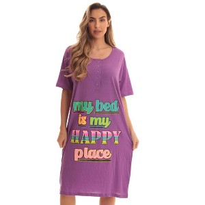 Just Love Short Sleeve Nightgown Sleep Dress for Women Sleepwear - 1 of 4