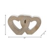 Glam Interlocking Heart Sculpture - Ceramic Decorative Object - Metallic Finish - Elegant Home & Office Decor for Living Room, Bedroom - 6" Gold - 4 of 4