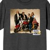 Boy Meets World Cory, Topanga, Shawn, and Eric on a Motorcycle Men's Charcoal Heather Short Sleeve Tee - 2 of 3