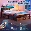 YONWAY Queen Bed Frame with USB Charging Station, Full Size Metal Bed Frame, with Headboard and Footboard, Steel Slat Support, no noise - 2 of 4
