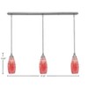 Toltec Lighting Any 3 - Light Chandelier in  Brushed Nickel with 5.5" Red Fusion Shade - 2 of 2