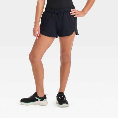 Girls' Soft Stretch Shorts - All In Motion™ Black XS