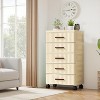 Plastic Drawer Box with Wheels Rolling Container with 5 Drawers, Trolley Drawer Cabinet, Desk Cabinet Organiser for Bedroom, Bathroom - 2 of 4