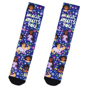 Disney Encanto Magic Awaits You Sublimated Adult Crew Socks 1 Pair Multicoloured