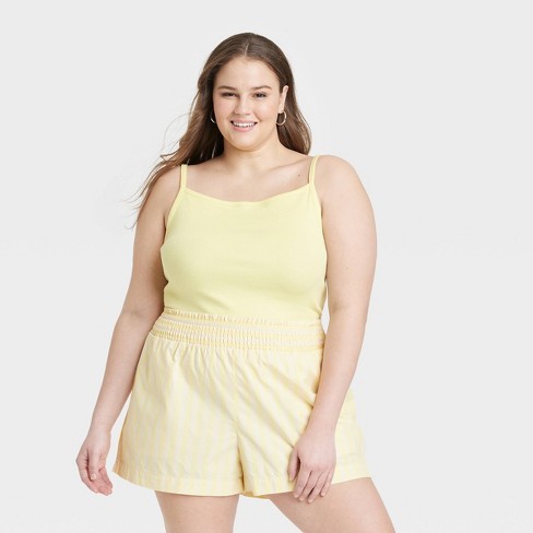 Women's Slim Fit Knit Tank Top - A New Day™ Yellow 3x : Target