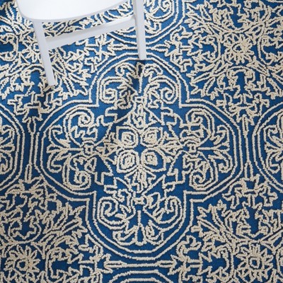 Blue and Ivory Hand-Tufted Wool Runner Rug, 24" x 10"
