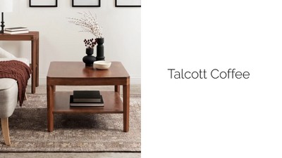 Natural Mango Wood Square Coffee Table with Storage Shelf