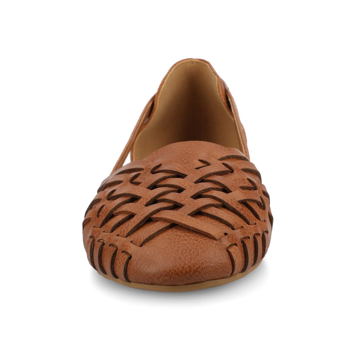 Женские сандалии Journee Collection Journee Women's Ekko Medium and Wide Width Flat Sandals, Cognac 10 — фото 6
