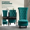 Retro High Back Armless Accent Chair, Fabric Upholstered Tufted Chair for Living Room, Dining Room and Bedroom - 4 of 4