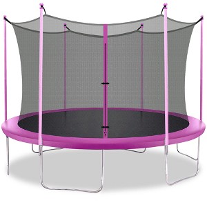 FDW 8/10/12/14FT Trampoline with Enclosure Net Outdoor Jump Rectangle Trampoline - ASTM Approved-Combo Bounce Exercise Trampoline for Kids and Adults - 1 of 4