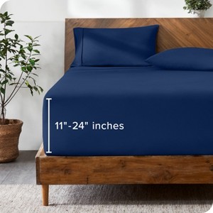 24 Inch Extra Deep Pocket Microfiber Fitted Sheet by Bare Home - 1 of 4