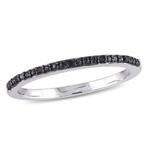 EVERLY JEWELRY | Sterling Silver with Black Rhodium Black Diamond Anniversary Band - 1 of 4