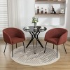 Set Of 2 Dining Chairs with Black Metal Legs,Boucle Fabric Dining Chair with Wing Back, Leisure Armchair Upholstered Accent Kitchen Chairs-Cuddlewood - 2 of 4
