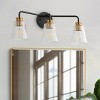 Dewdrop Industrial Vanity Light, 3-Light E26 120V 60W, Black with Antique Brass, Clear Glass Shades, ETL Listed - 4 of 4
