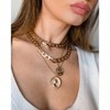 Trendy Retro Coin Necklace Dainty Chunky Choker for Women Birthday Gift - 3 of 4