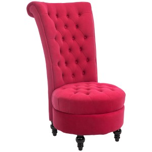 Aghana Digitals Crimson Red High Back Tufted Accent Chair with Soft Padded Seat, Polyester - 1 of 4