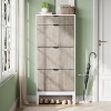 Shoe Storage Cabinet with 3 Flip Drawers, Entryway Cabinet with Adjustable Shelves , Space-Saving Narrow Shoe Rack for Entryway, Hallway - 3 of 4