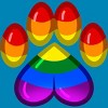Adult Design By Humans Rainbow Pride Heart Pawprint By leashonlife T-Shirt - 2 of 2