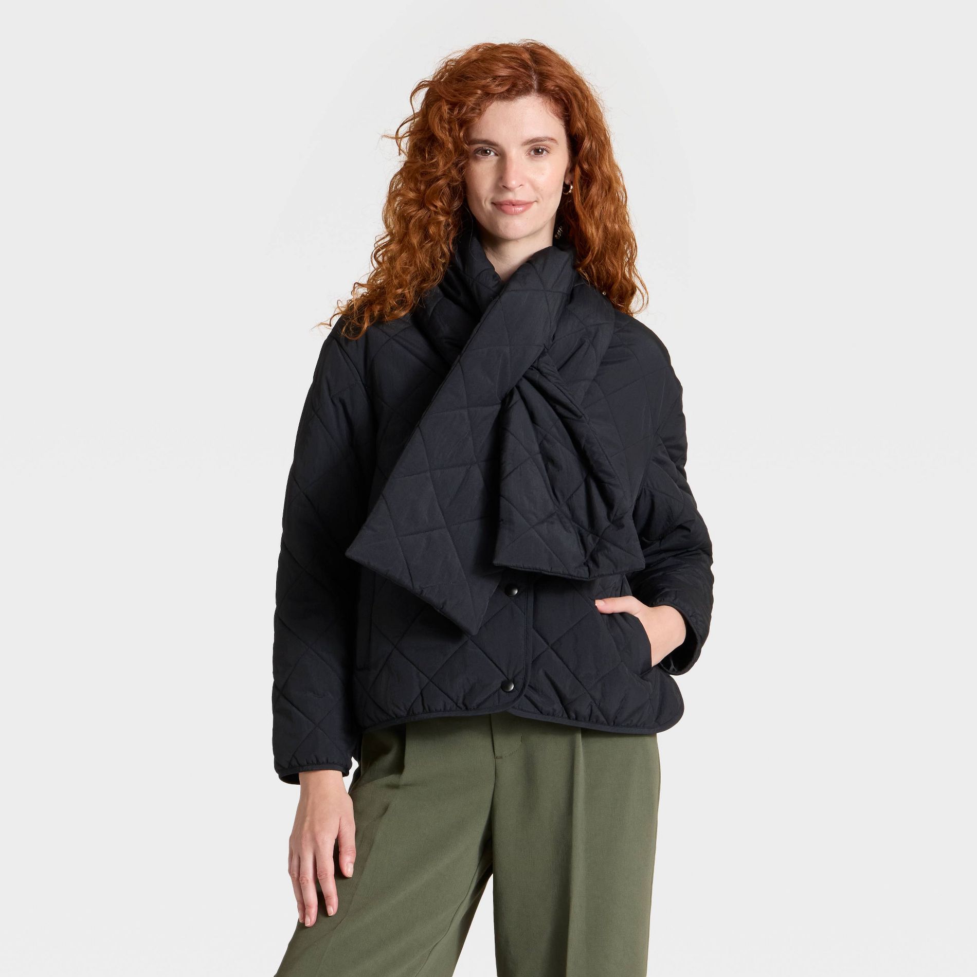Women's Quilted Scarf Jacket - A New Day™