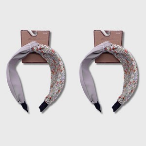 Willow & Ruby 2 Pack Women's Headbands - Floral Block Headbands for Women - 1 of 4