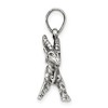 Black Bow Jewelry Sterling Silver Capricorn the Goat Zodiac 3D Antiqued Pendant - 2 of 4