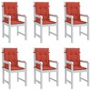 vidaXL Lowback Chair Cushion Set of 6 Melange Red 100% polyester - 2 of 4