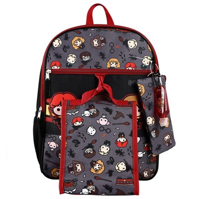 Photo 1 of Harry Potter Backpack Chibi Character 5-Piece Kids Backpack Set With Lunch Bag & Other Harry Potter Accessories