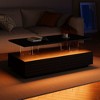 Okak 47.2" Modern LED Coffee Table, Smart Dimming Rectangular Center Table with 2 Hidden Drawers & Touch Control for Living Room/Home Theater - 4 of 4