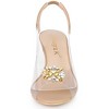 Allegra K Women's Clear Slingback Wedge Heel Rhinestone Peep Toe Sandals - 2 of 4