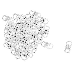 Unique Bargains Double End Swivel Round Eye Forged Ring Connector Chain Silver Tone 57 Pcs - 1 of 4