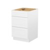 HOMLUX Easy-DIY 24 in D x 34.5 in H in Shaker White Ready to Assemble Drawer Base Kitchen Cabinet With 3-Drawers - 4 of 4