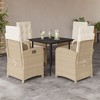 vidaXL Garden Dining Set Beige, Black, Cream white - 2 of 4