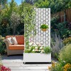 TOAOTBNBO Metal Raised Garden Bed with Squares Pattern, Outdoor Planter Box with Wheels, Modern Privacy Screen for Climbing Plants - 2 of 4