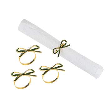 C&F Home Green Ribbon Napkin Ring S/4