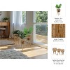 Set of 3 Wooden Planters with Stands - Handcrafted Bamboo & Plywood Plant Holders - Boho Indoor/Outdoor Home & Garden Decor - 20", 23", 26" Brown - 3 of 4