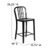 Emma and Oliver Commercial Grade 24"H Colorful Metal Indoor-Outdoor Vertical Slat Counter Stool - 4 of 4