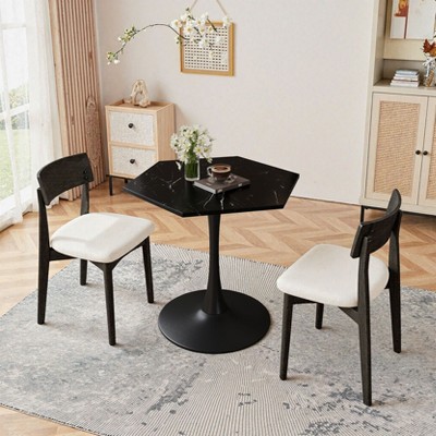 Okak 31.5" Space Saving Octagon Coffee Table Modern MDF Top & Metal Legs for Small Living Rooms, Corner Accent Table